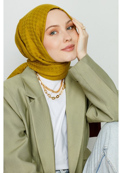 Kazayağı Desen Şal - Safran