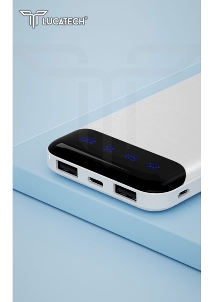 12500 Mah Hızlı Şarj Destekli Çift USB ve Typec Mikro Girişli Taşınabilir LED Göstergeli powerbank LP-503
