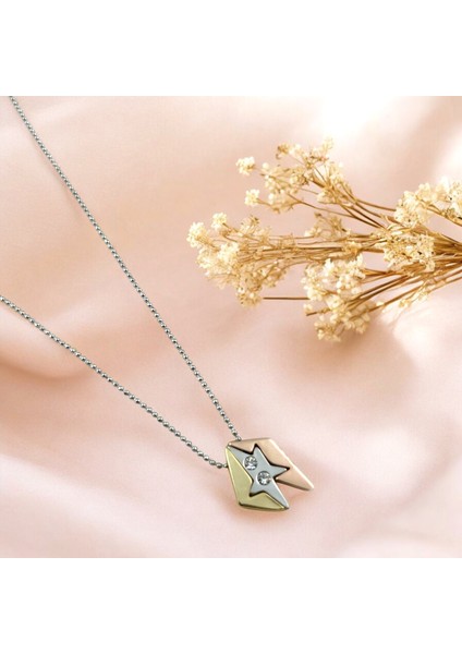 Vintage Zirkon Taşlı Çelik Kolye modelleri