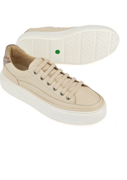 Ziya, Kadın Hakiki Deri Sneaker 1511035Z6200 Krem fırsatları