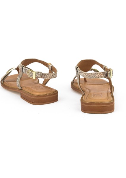 Kadın Deri Sandalet 1511047Z16219 Bej-Yılan modelleri