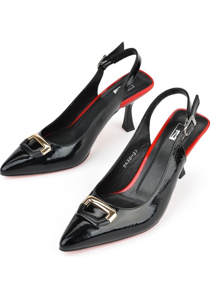 , Kadın Hakiki Deri Topuklu Ayakkabı 1511030Z2430 Siyah fırsatları