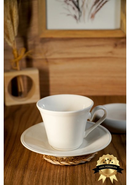 Nükte 4 Parça 2 Kişilik Porselen Çay Fincan Takımı