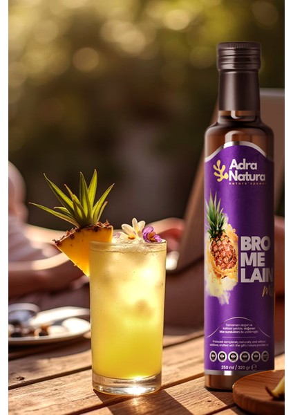 Bromelain Blend-Bromelain, Koenzim Q10 ve L-Karnitin'li Mix, Ananas Özlü Detox Karışımı Şurubu