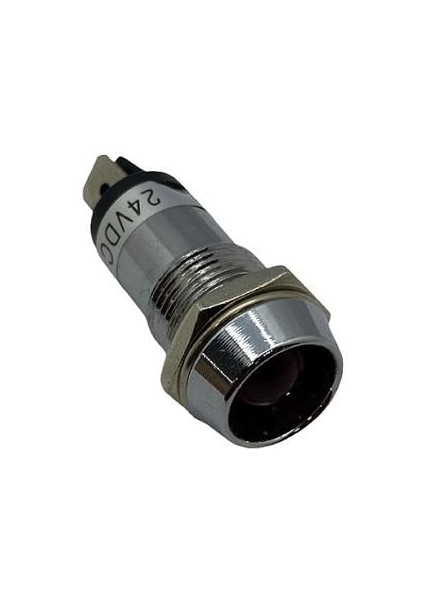 24V Göz Lambası Kırmızı (Metal) (Ledli) (14 Mm)
