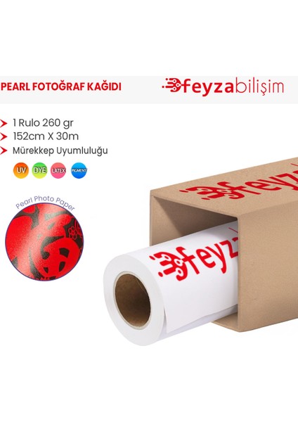 ® Microporous (Pearl) Rc Fotoğraf Kağıdı Waterprof 260GR 152CM X30MT (1 Rulo)