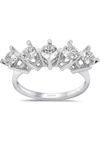 F Renk 1 Karat Pırlanta Beştaş Yüzük - Idl Sertifikalı