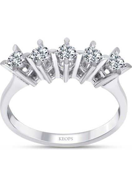 F Renk 0.35 Karat Pırlanta Beştaş Yüzük