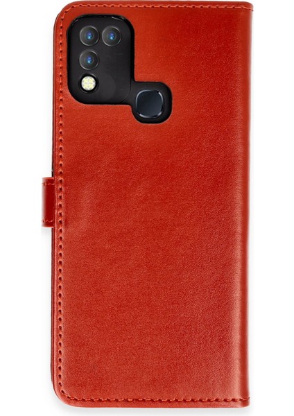Infinix Hot 10 Play Kılıf Cüzdanlı Kapaklı Kılıf - Kırmızı