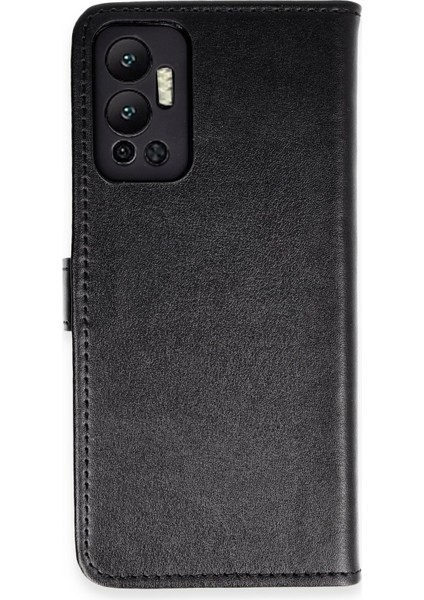 Infinix Hot 12 Kılıf Cüzdanlı Kapaklı Kılıf - Siyah