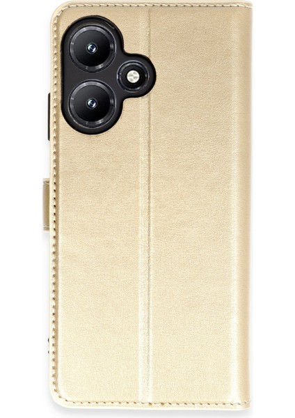 Infinix Hot 30I Kılıf Cüzdanlı Kapaklı Kılıf - Gold