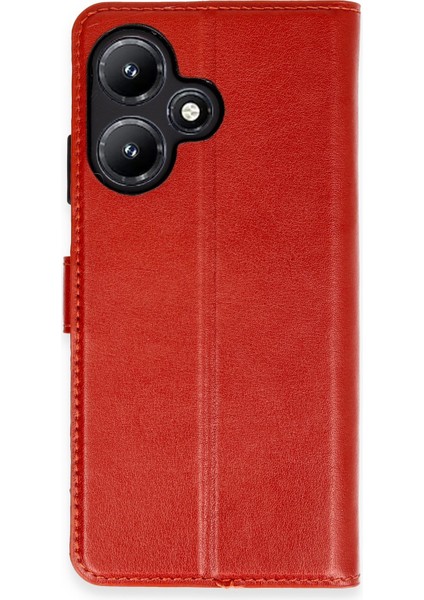 Infinix Hot 30I Kılıf Cüzdanlı Kapaklı Kılıf - Kırmızı