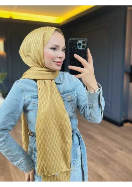 Qoza Desen Ipeksi Jakar Şal - Gold