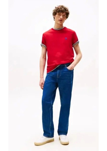 Erkek Kontrast Işlemeli Monogramlı T-Shirt