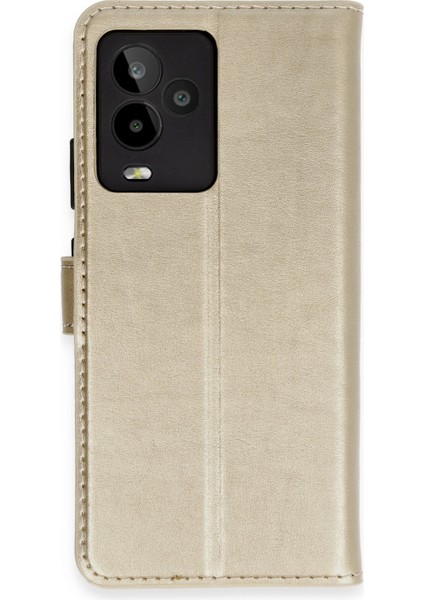 General Mobile Gm 24 Pro Kılıf Cüzdanlı Kapaklı Kılıf - Gold