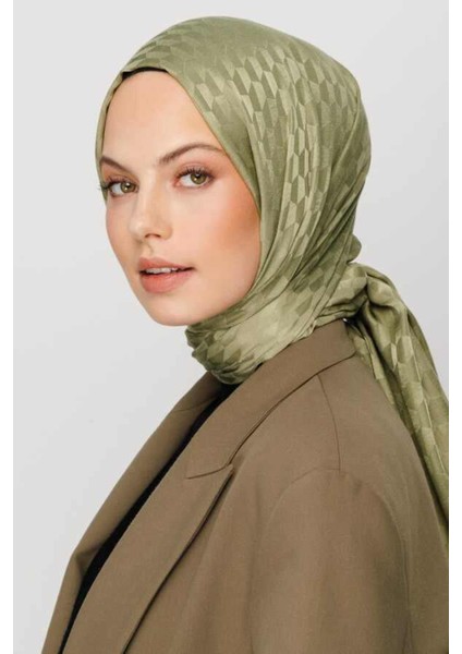 Qoza Desen Ipeksi Jakar Şal - Çöl Yeşili