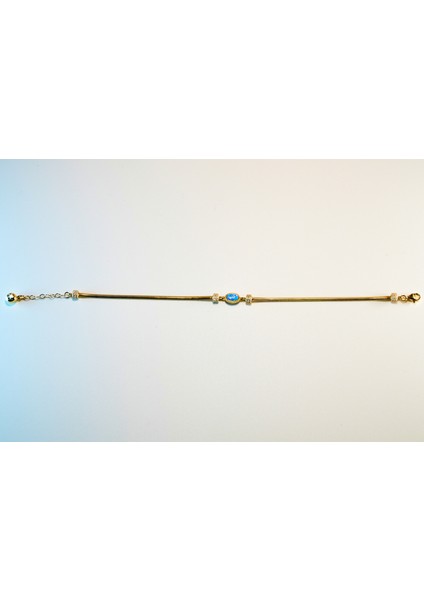 14 Ayar Altın 4.03 Gram Balıksırtı Zincirli Lapis Taşlı Modern Şık Özel Kadın Bilekliği modelleri