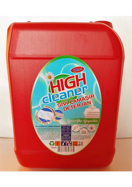 High Clenaer Sıvı Çamaşır Deterjanı Beyazlar 5 lt