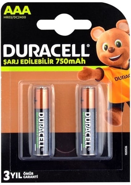 1.2V 750 Mah Aaa Şarjlı Ince Kalem Pil 2li