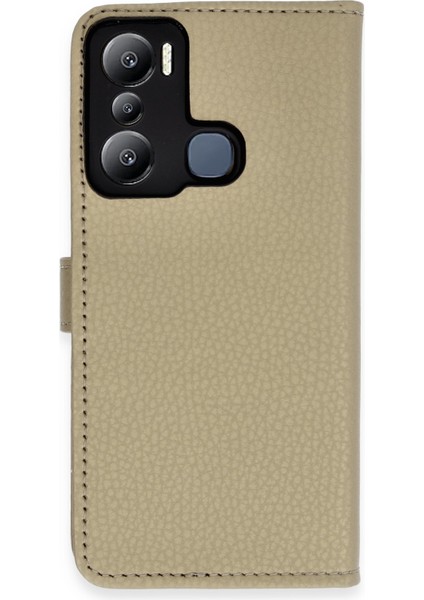 Infinix Hot 20I Kılıf Cüzdanlı Kapaklı Kılıf - Gold