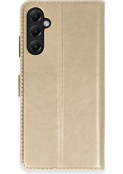 Samsung Galaxy A05S Kılıf Cüzdanlı Kapaklı Kılıf - Gold