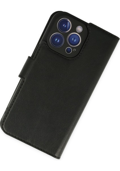 iPhone 14 Pro Max Kılıf Cüzdanlı Kapaklı Kılıf - Siyah