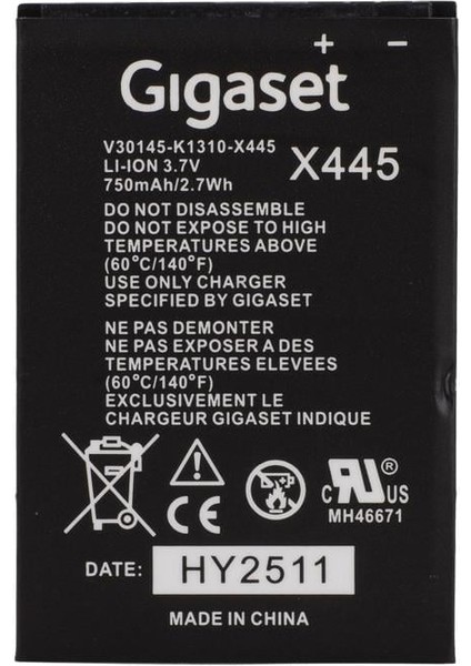 Gigaset X445 3.7V 750MAH Batarya