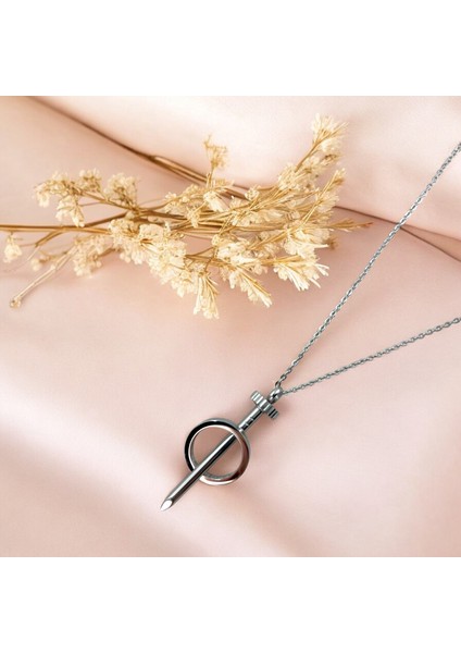 Vintaga Gümüş Renk Çelik Kolye fiyatları