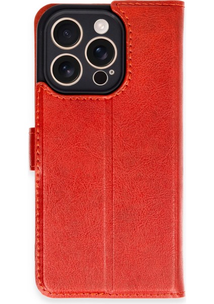 iPhone 16 Pro Kılıf Cüzdanlı Kapaklı Kılıf - Kırmızı