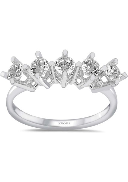 F Renk 0.65 Karat Pırlanta Beştaş Yüzük