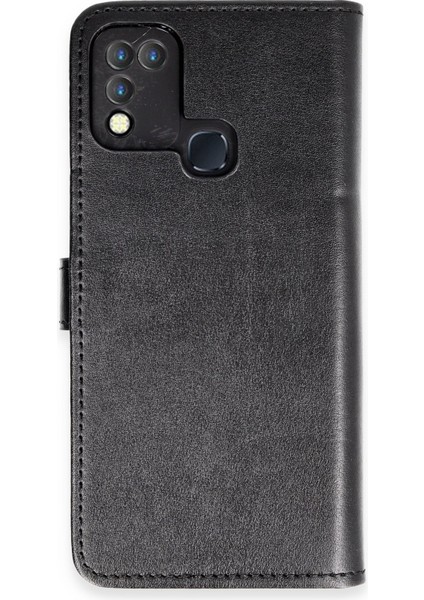 Infinix Hot 10 Play Kılıf Cüzdanlı Kapaklı Kılıf - Siyah