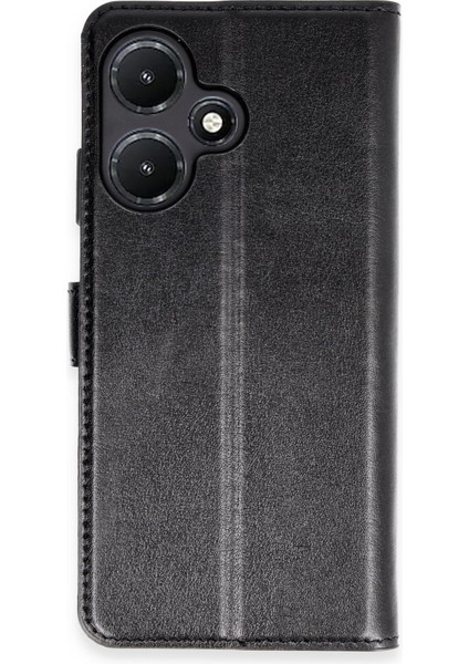 Infinix Hot 30I Kılıf Cüzdanlı Kapaklı Kılıf - Siyah
