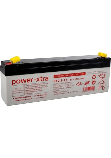 - Fluke 4600 Defibrillator / Schıller 0997-00-0262 B10665 NP2.3-12FR / Cardioline AR2100 Ecg / Welch Allyn CP10 Maquet - 12V 2.3 Ah Batarya