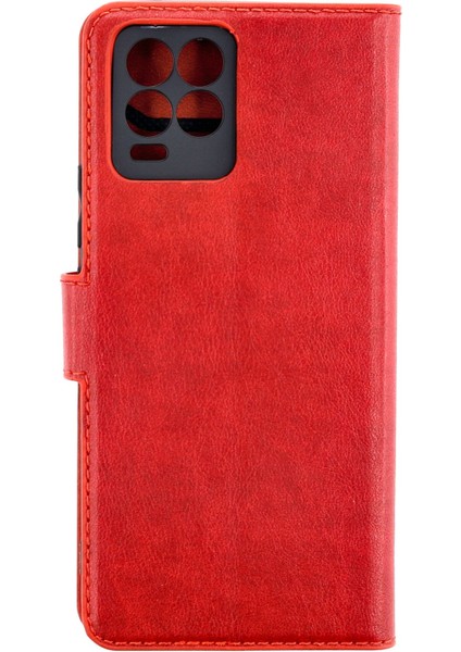 Realme 8 Kılıf Cüzdanlı Kapaklı Kılıf - Kırmızı
