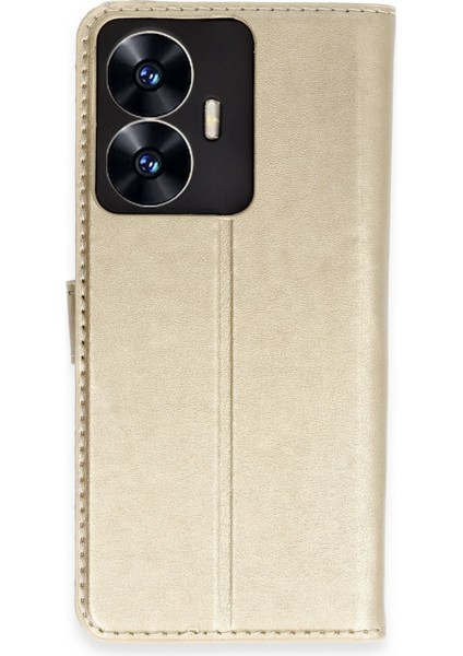 Realme C55 Kılıf Cüzdanlı Kapaklı Kılıf - Gold