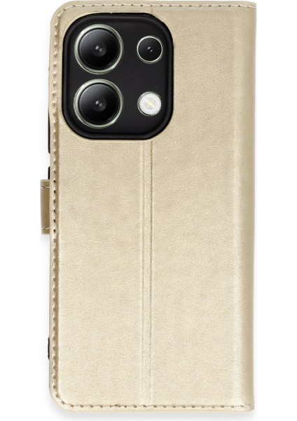 Xiaomi Redmi Note 13 4g Kılıf Cüzdanlı Kapaklı Kılıf - Gold