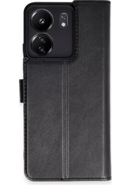 Xiaomi Redmi 13C Kılıf Cüzdanlı Kapaklı Kılıf - Siyah