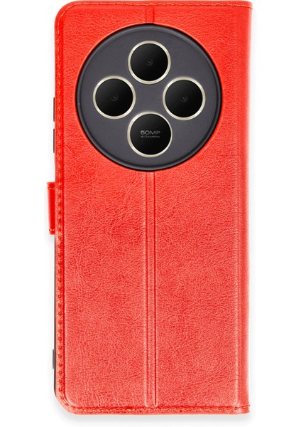 Xiaomi Redmi 14C Kılıf Cüzdanlı Kapaklı Kılıf - Kırmızı
