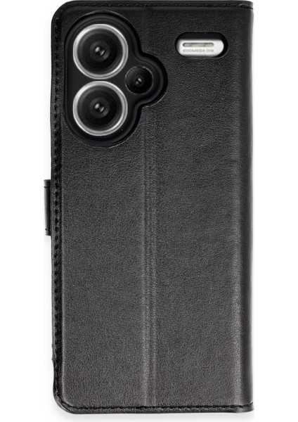 Xiaomi Redmi Note 13 Pro Plus Kılıf Cüzdanlı Kapaklı Kılıf - Siyah