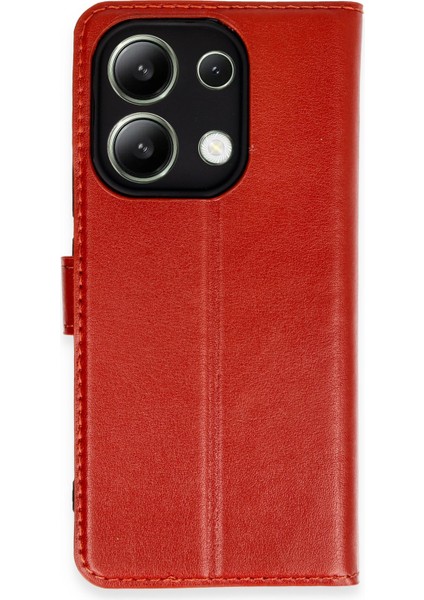 Xiaomi Redmi Note 13 4g Kılıf Cüzdanlı Kapaklı Kılıf - Kırmızı