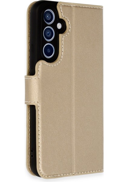 Samsung Galaxy A34 5g Kılıf Cüzdanlı Kapaklı Kılıf - Gold