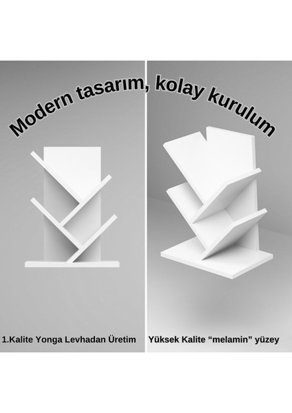 Cross Dekoratif Çapraz Masaüstü Organizer Kitaplık (Beyaz) modelleri