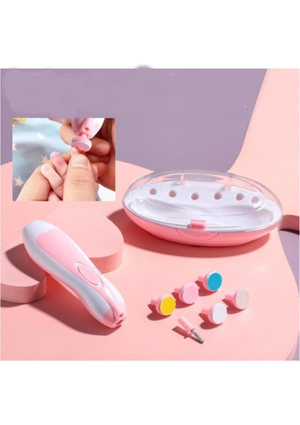 Yeni Model LED Işıklı ve Pilli 6'sı 1 Arada Bebek Tırnak Törpüsü, Bebek Tırnak Bakımı