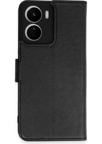Vivo Y16 Kılıf Cüzdanlı Kapaklı Kılıf - Siyah