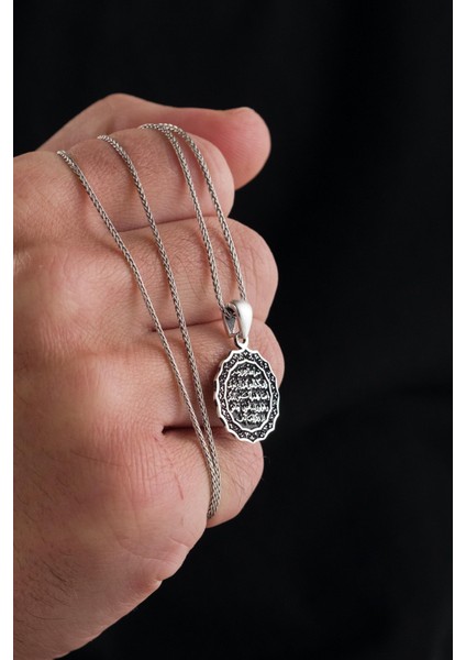 Gümüş Nazar Ayeti Kalem Suresi 51 ve 52 Yuvarlak Dua Erkek Kolye fiyatları