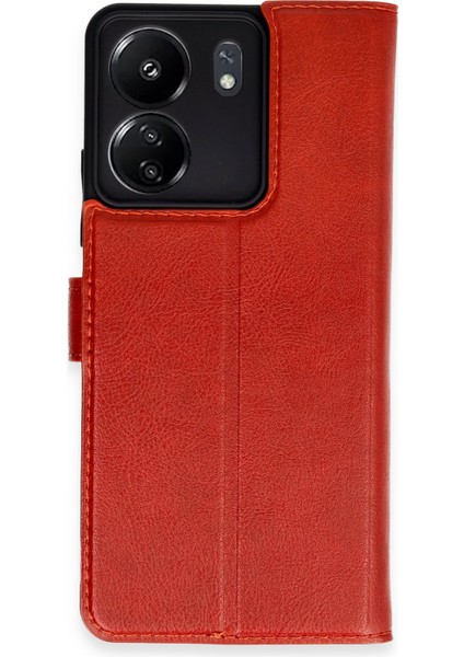 Xiaomi Redmi 13C Kılıf Cüzdanlı Kapaklı Kılıf - Kırmızı