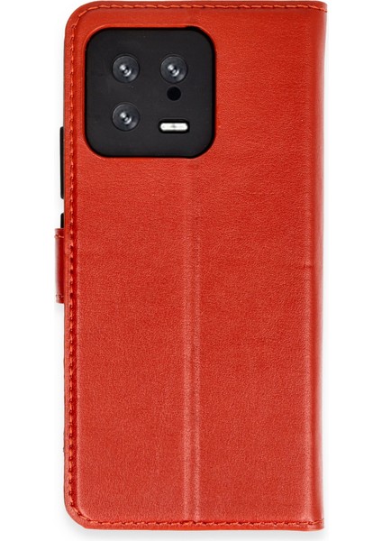Xiaomi Mi 13 Kılıf Cüzdanlı Kapaklı Kılıf - Kırmızı