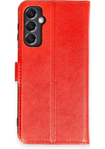 Samsung Galaxy M34 5g Kılıf Cüzdanlı Kapaklı Kılıf - Kırmızı