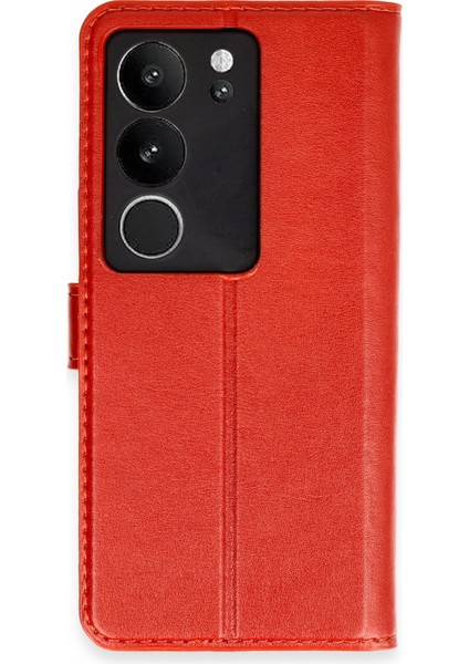 Vivo V29 5g Kılıf Cüzdanlı Kapaklı Kılıf - Kırmızı