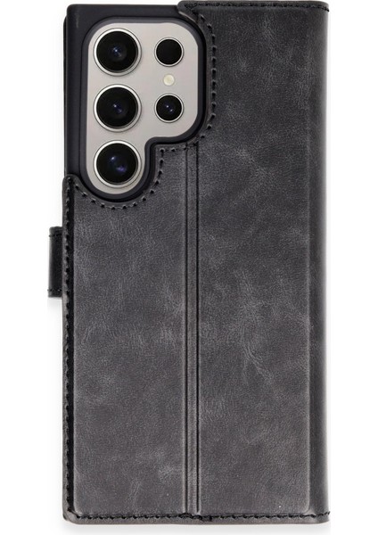Samsung Galaxy S24 Ultra Kılıf Cüzdanlı Kapaklı Kılıf - Siyah